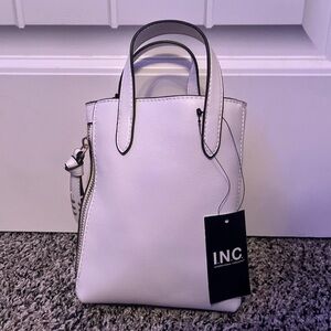 INC International Concepts White Tote Bag with Structured Design
